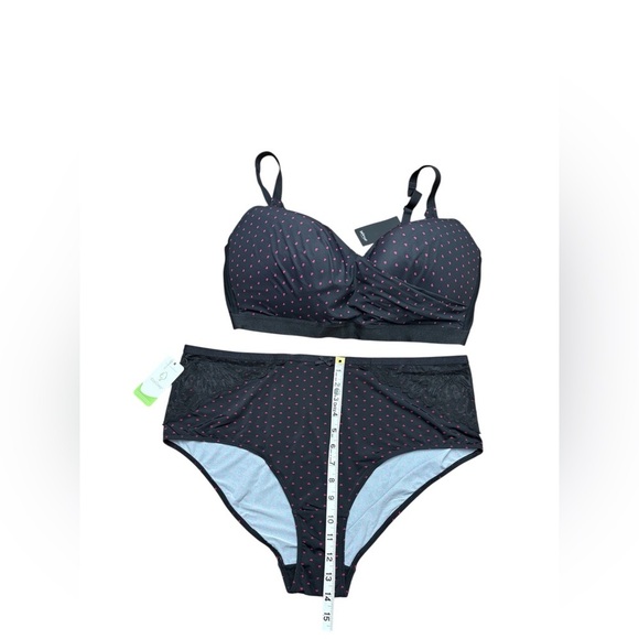 Penningtons, Plus Size Bra & Panty Set 44G, 2X, Black, Pink 🫦 - Picture 3 of 10